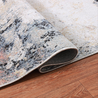 Machine Washable Avery Ivory/Blue Rug