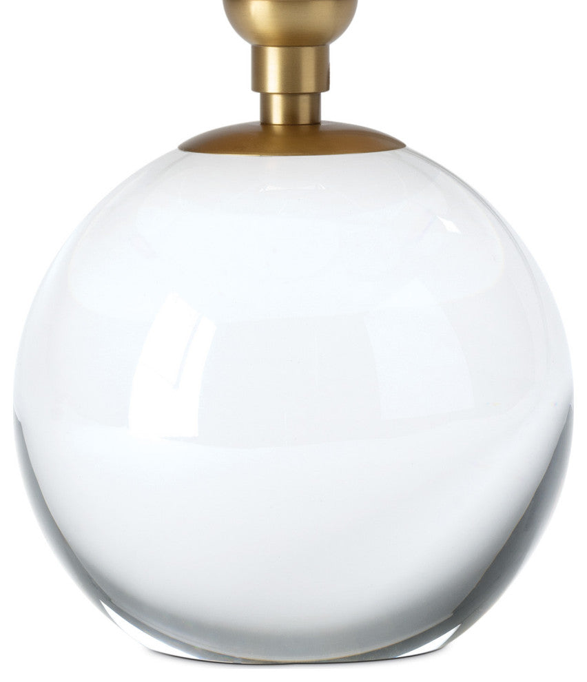 Giorgio Crystal Mini Lamp, Natural Brass With Rattan Shade