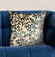 Plutus Deep Blue Reef Blue, cream Floral Luxury Throw Pillow, 22"x22"