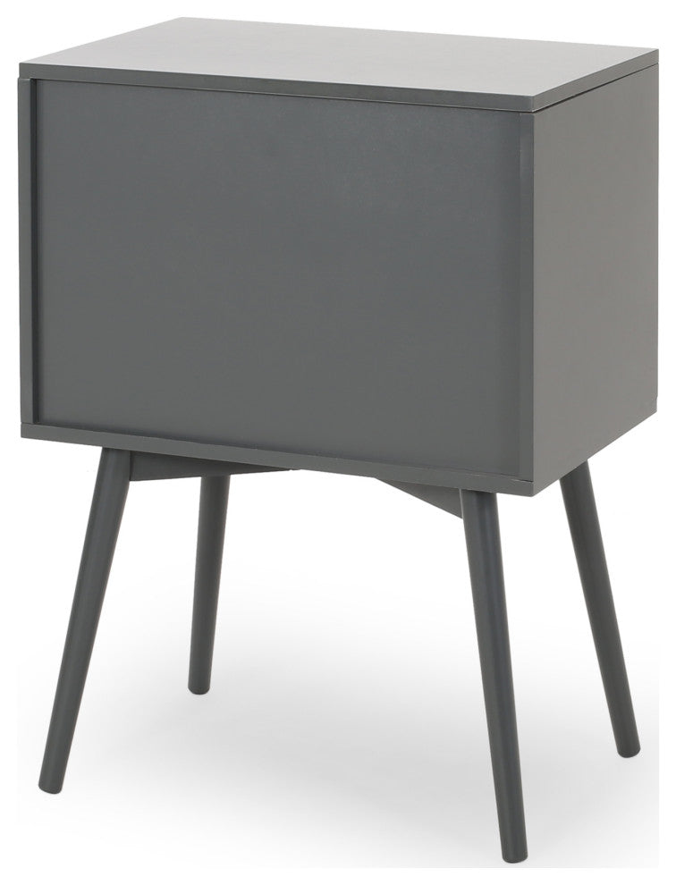 Alexis Mid-Century Modern Side Table, Dark Gray