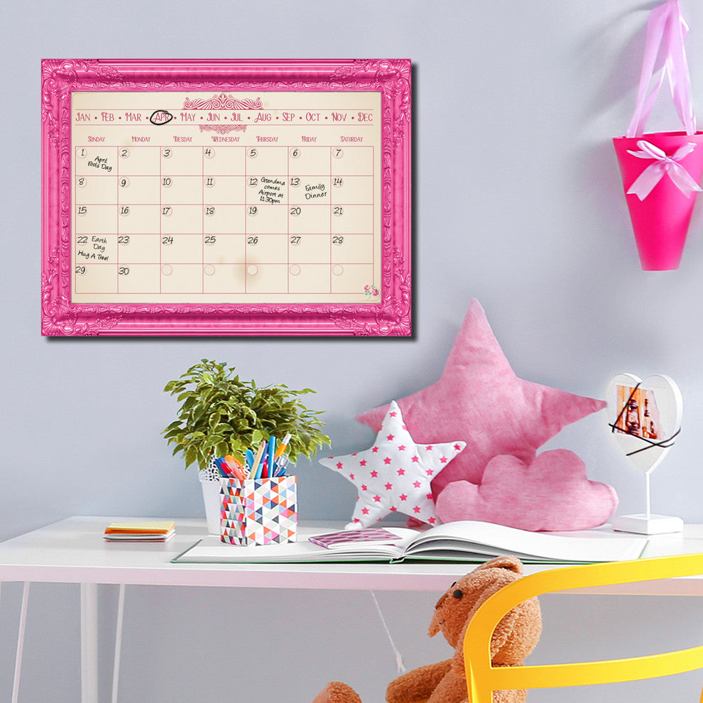 R2H Methods ''Prettier in PInk'' Dry Erase Monthly Calendar on ArtPlexi, 30"x40"