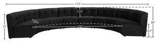 Limitless Velvet Upholstered 8-Piece Modular Sectional, Black