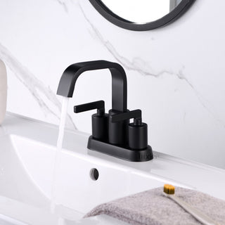 Luxier MSC14-T Single-Handle Bathroom Faucet With Drain, Matte Black