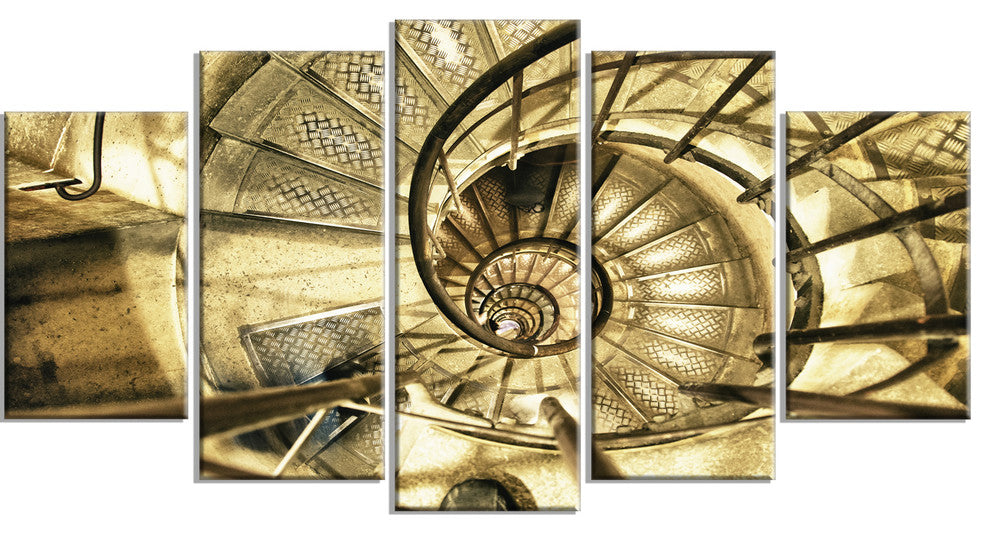 Architectural Detail of Paris in Winter, Brown, Canvas Print, 60"x32", 5 Panels
