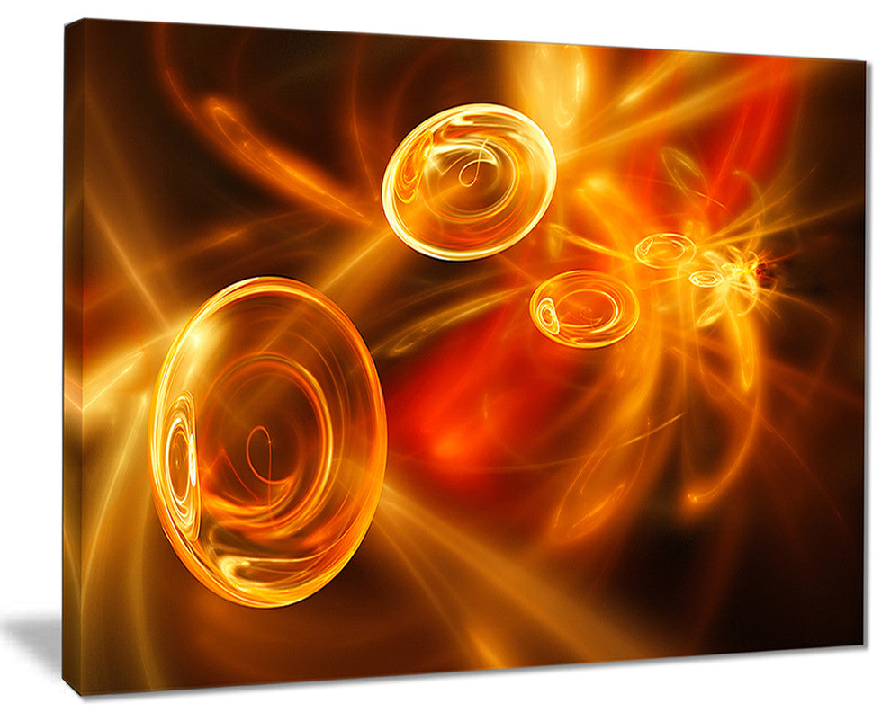 "Yellow Fractal Desktop Wallpaper" Abstract Digital Art Canvas Print