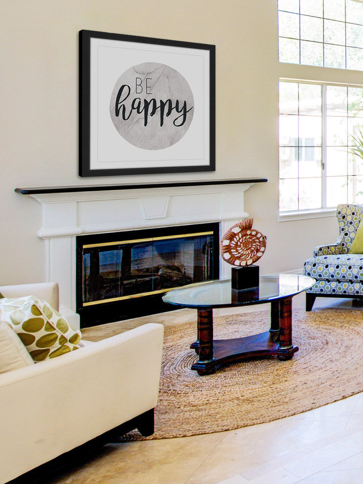 "Be Happy" Framed Painting Print