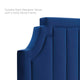 Platform Bed Frame, King Size, Velvet, Blue Navy, Modern Contemporary, Bedroom