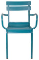 Daisy Stackable Outdoor Arm Chair, Frosted Teal (Set of 4)