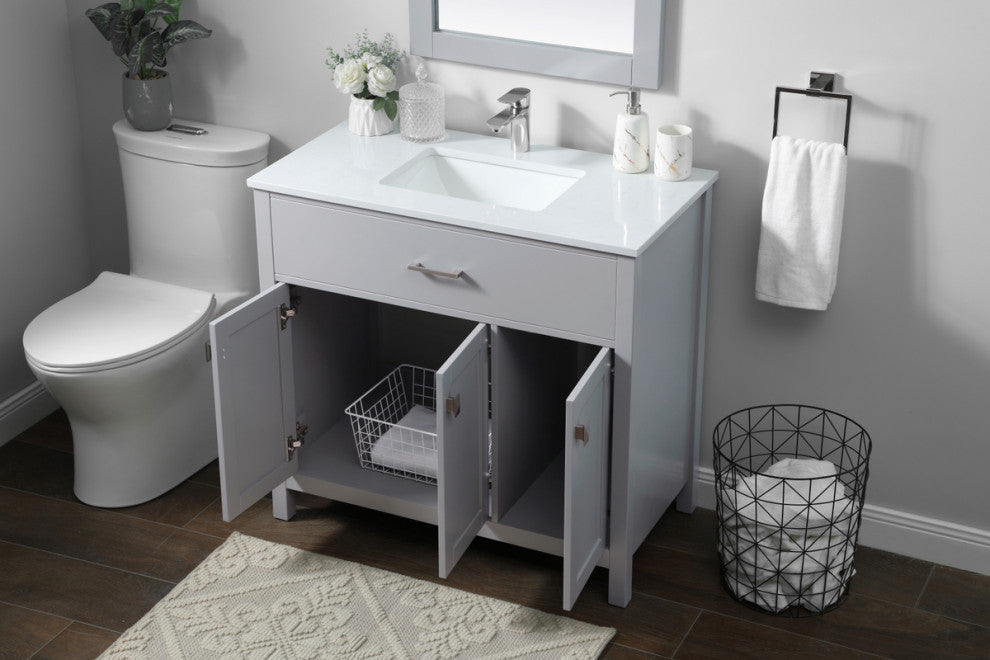 36" SIngle Bathroom Vanity, Grey
