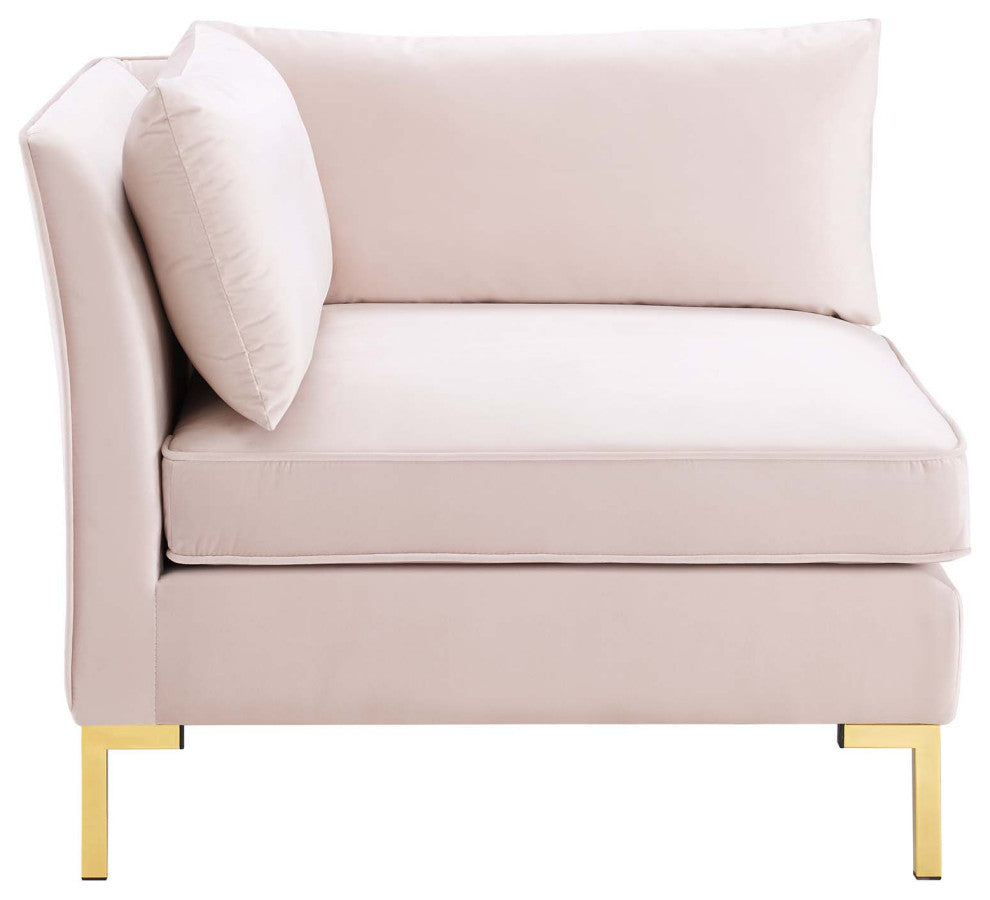 Ardent 5-Piece Performance Velvet Sectional Sofa - Pink