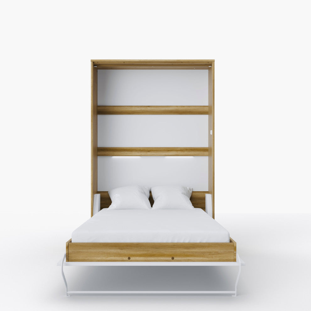 Contempo Vertical Wall Bed, 47.2 x 78.7 inch, Country Oak/White Gloss