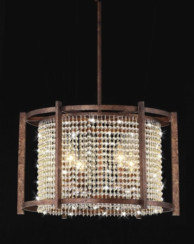 Dark Brown 4-light Crystal Pendant