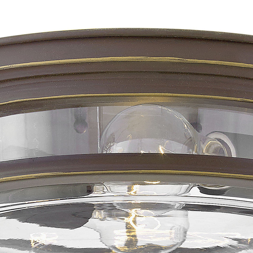 Hinkley Hadley Small Flush Mount, Oil Rubbed Bronze With Clear Glass