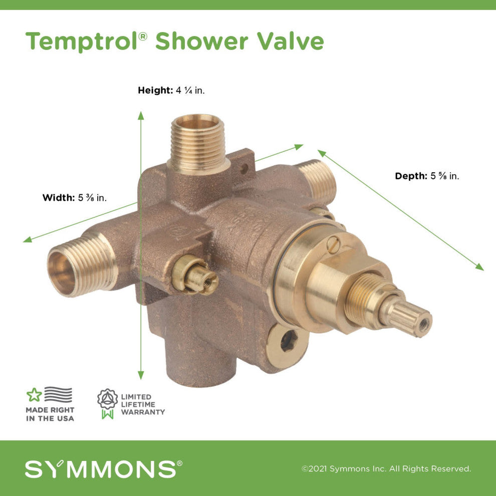 Temptrol Pressure-Balancing Valve, Shower, Service Stops