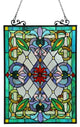 IZZY Tiffany-glass Victorian Window Panel 18x25.5