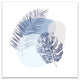 Blue Tropical Leaves 16x16 Canvas Wall Art