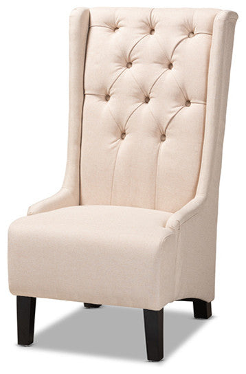 Dorais Transitional Beige Fabric Upholstered Accent Chair
