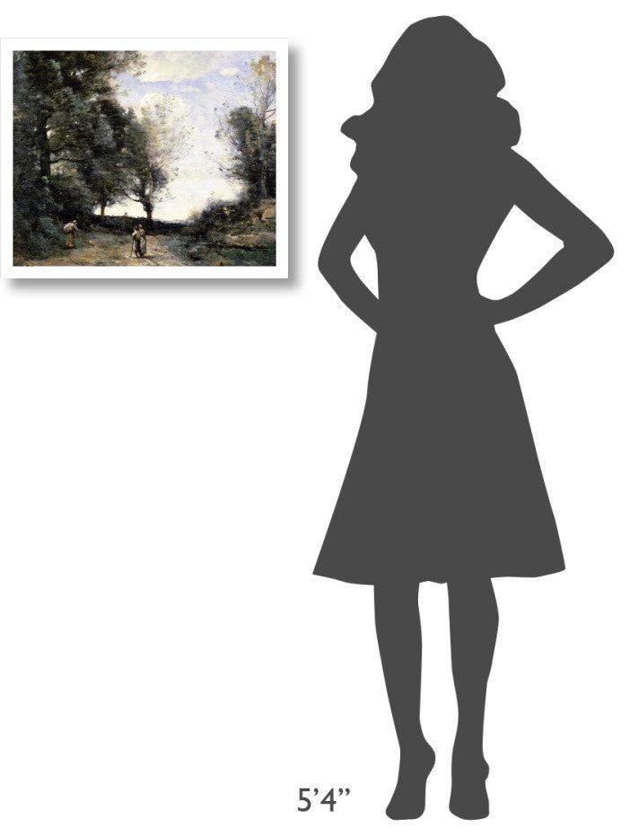 "Along the Path" Digital Paper Print by Jean-Baptiste-Camille Corot, 24"x20"