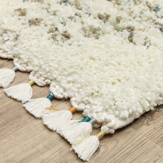 Aurora Geometric Ivory/Multi Indoor Area Rug, Ivory, 9'10" x 12'10"