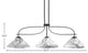 Monterey 3-Light Bar, Black and Distressed Wood-Look Metal, 16" Onyx Swirl Glass