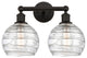 Athens Deco Swirl 2 Light Bathroom Vanity Light, Oil Rubbed Bronze, Clear Deco