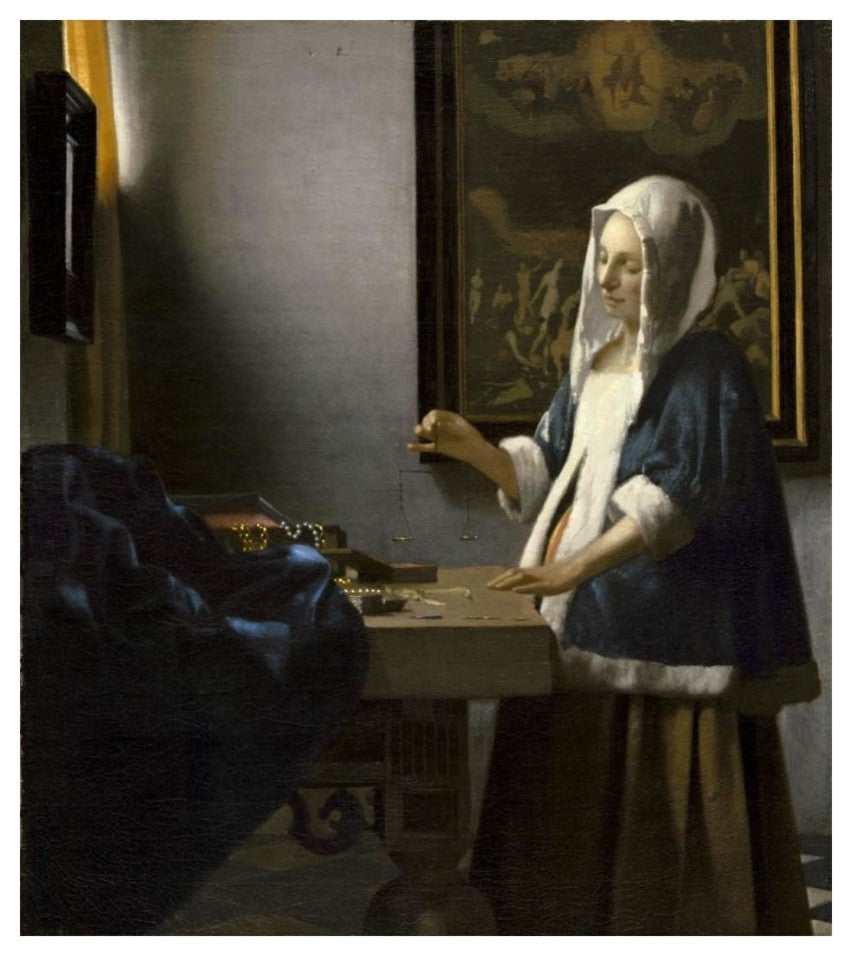 "Woman Holding a Balance" Digital Paper Print by Johannes Vermeer, 22"x24"