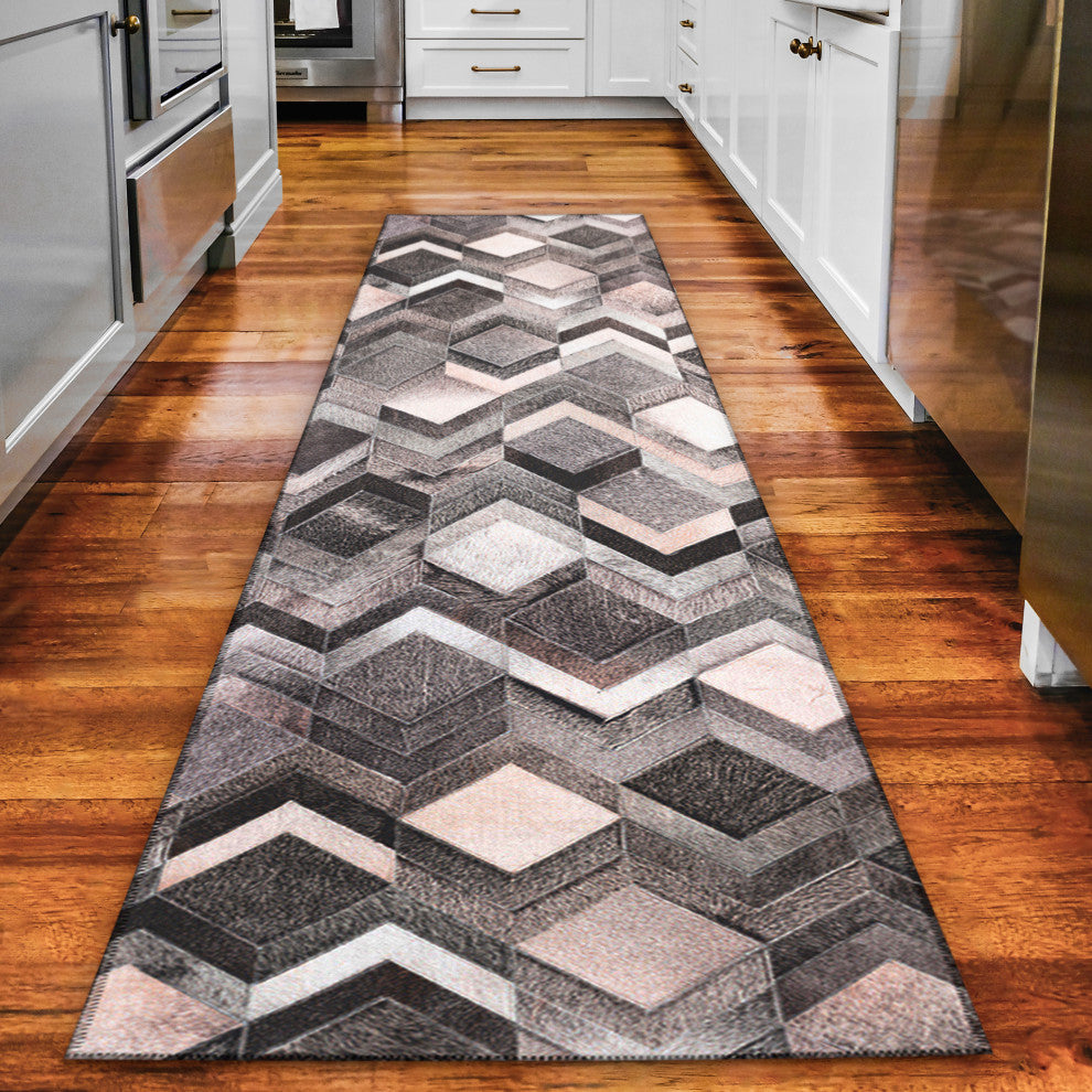 Indoor/Outdoor Stetson SS5 Flannel Machine Washable 2'3" x 10' Runner Rug