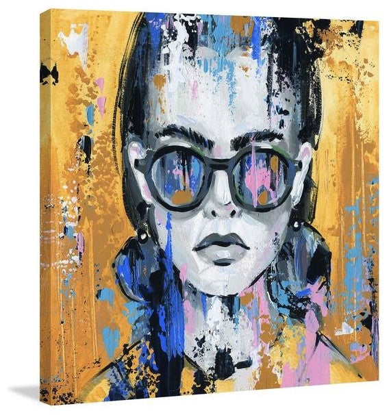 "Serious Chic" Painting Print on Wrapped Canvas, 18"x18"