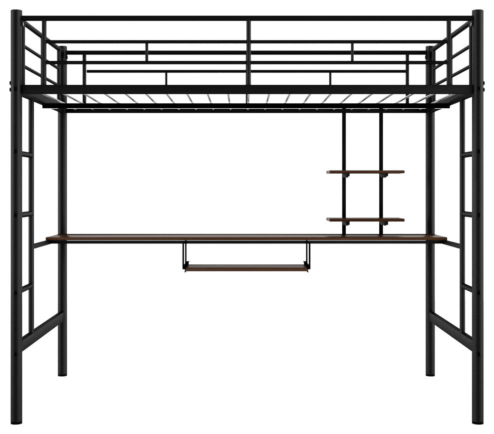 Gewnee Loft Bed with Desk and Shelf