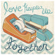 "Love Keeps Us Together Orange" Digital Paper Print by Mary Urban, 38"x38"