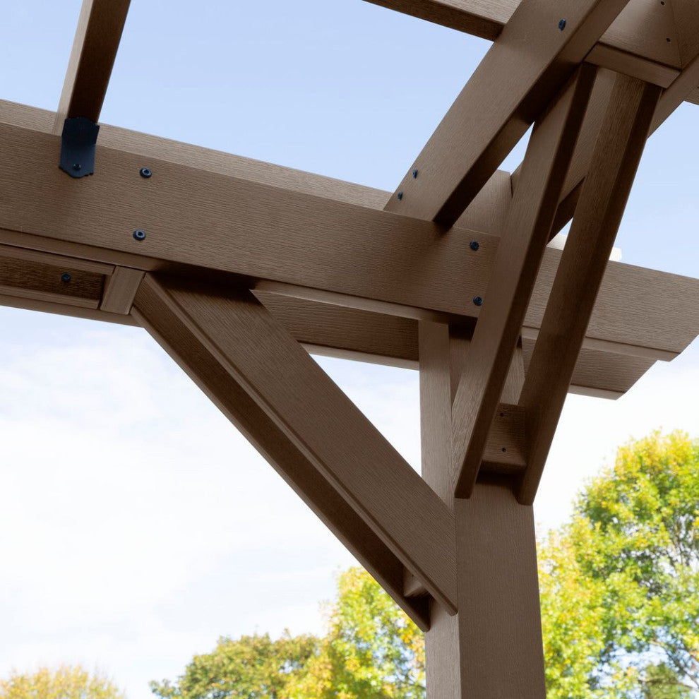 Bodhi Pergola and Lehigh Swing Set, Weathered Acorn