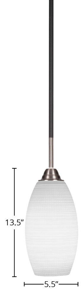 Paramount Mini Pendant, Matte Black & Brushed Nickel, 5.5" White Matrix