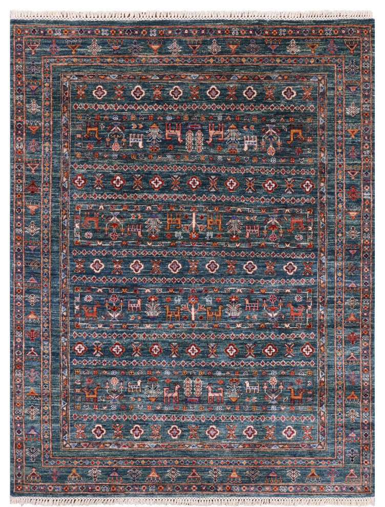 5' 0" X 6' 5" Tribal Persian Gabbeh Handmade Rug Q11303