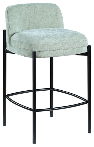 Burton Chenille Fabric Upholstered Stool (Set of 2), Mint