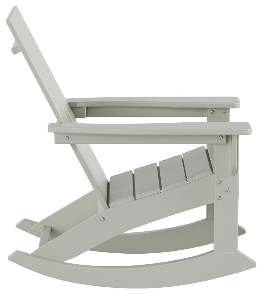 WestinTrends 4PC Modern Adirondack Outdoor Rocking Chair Set, Porch Rockers, Sand