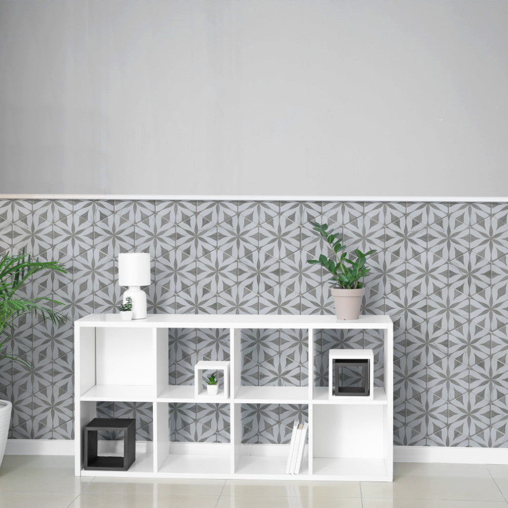 Llama Flower Loire Silver Smoke Porcelain Floor and Wall Tile