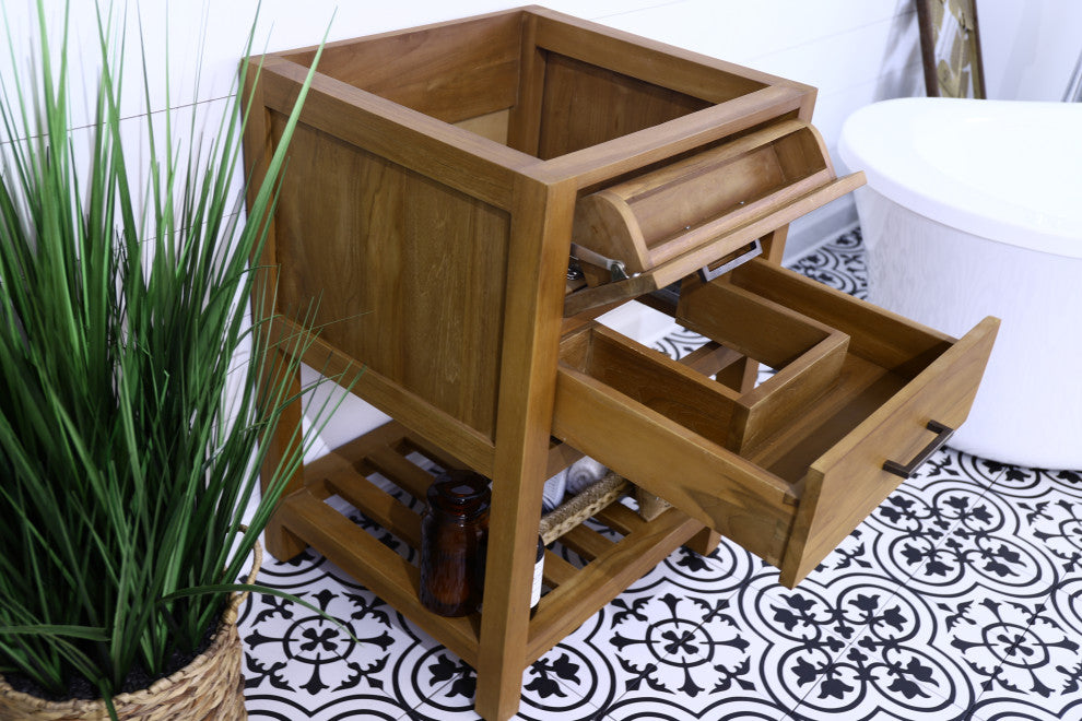 Willow Collection Parker Bathroom Vanity in Distressed Gray with 2 IN Calacatta