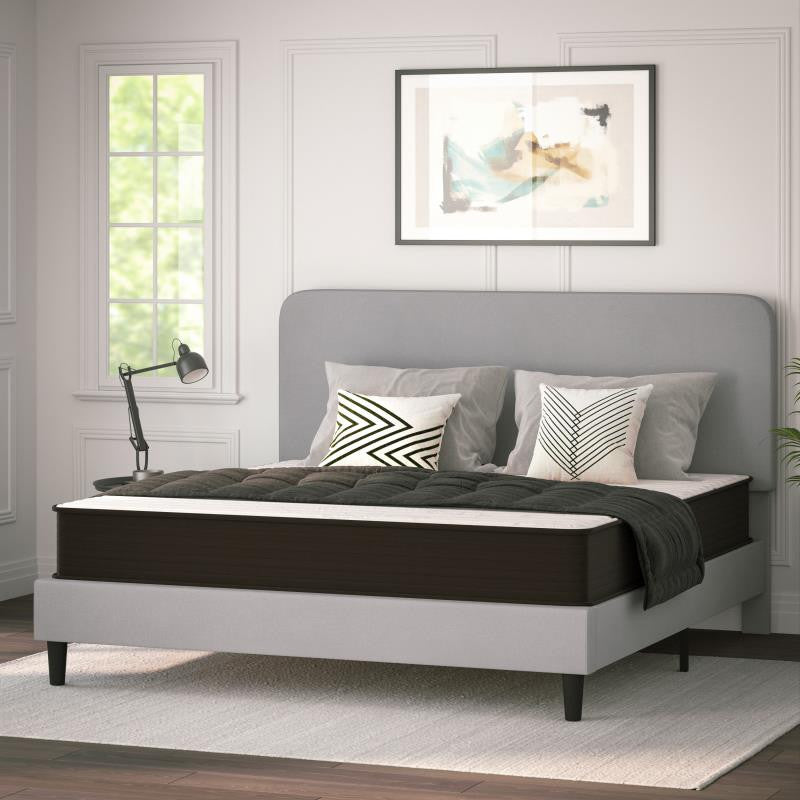 Dream 10 Inch Hybrid Mattress in a Box, White/Black, King