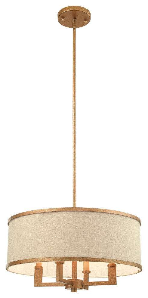 Park Ridge Chandelier, Hand-Painted Antique Gold Leaf