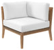 Clearwater Outdoor Patio Teak Wood Loveseat, Gray White