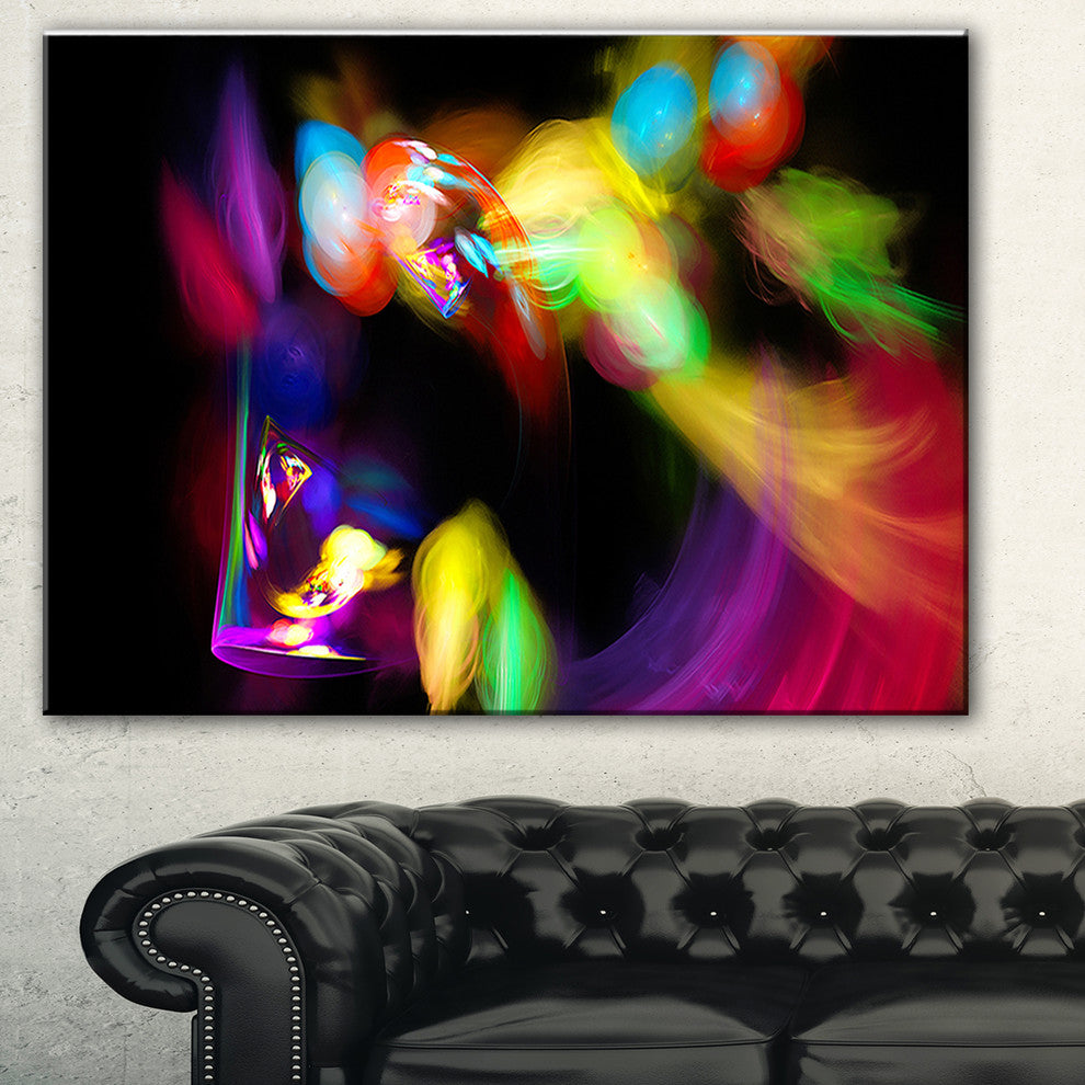 "Colorful Smoke Spiral" Abstract Digital Art Canvas Print