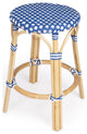 Blue and White Rattan Counter Stool