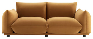 Copious Performance Velvet Loveseat Cognac