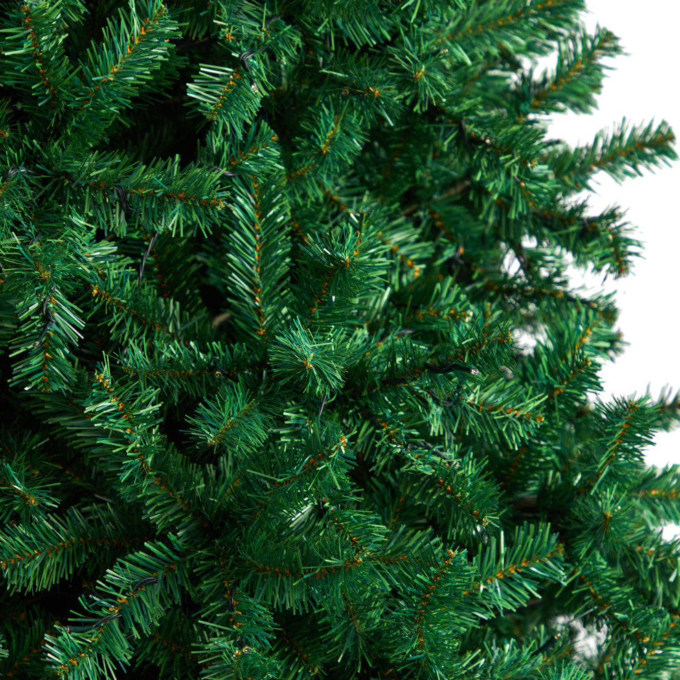 10' Northern Tip Faux Xmas Tree W/ 800 Clear LED Lights & 2200 Bendable Branches