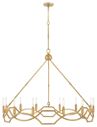 Hinkley Leona Large Chandelier, Distressed Brass