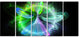 Bright Blue Fractal Vortices of Energy, Floral Canvas Print, 60"x28", 5 Panels