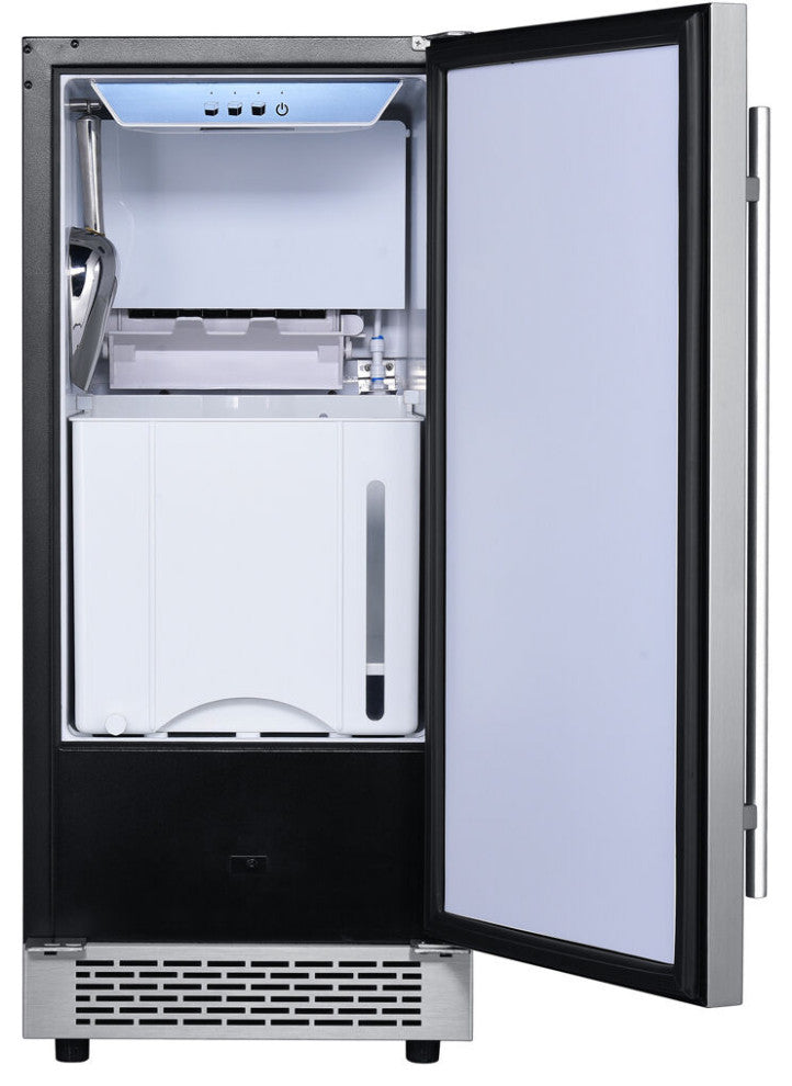 Grandeur Series 15" Stainless Steel Undercounter Ice Maker, Touch Controls