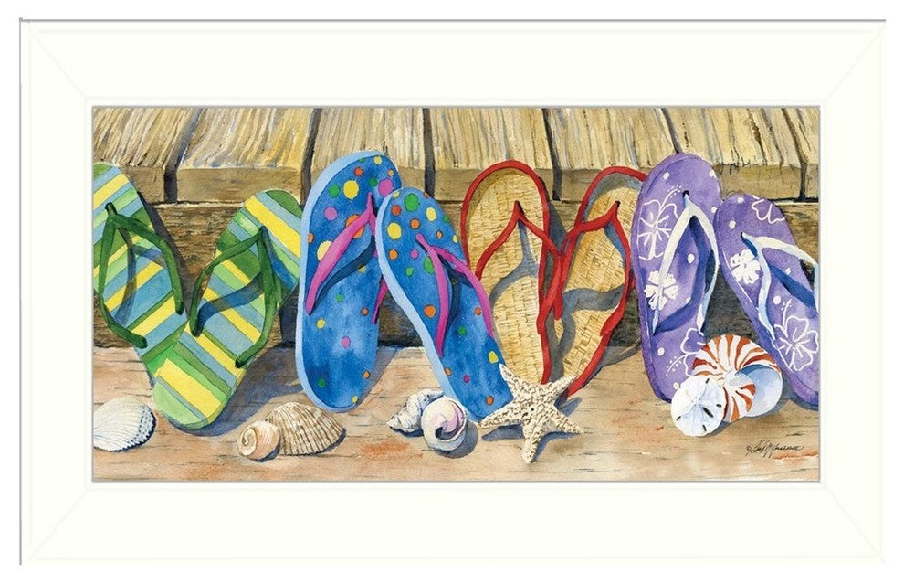 "Flip Floppin''" By Barb Tourtillotte, Printed Wall Art, White Frame