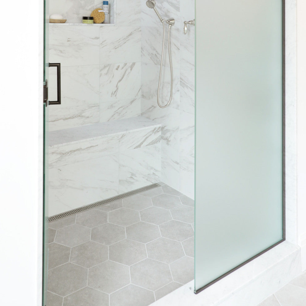 Traffic Hex Silver Porcelain Floor and Wall Tile