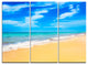 "Blue Sandy Tropical Sea Beach" Metal Wall Art, 3 Panels, 36"x28"